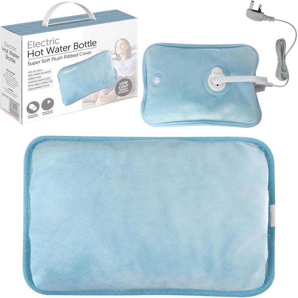 Mantraraj Rechargeable Electric Hot Water Bottle Bed Electric Heating Pad Hand Body Warmer Massaging Heat Pad Pain Relief Fast Heating Auto-Shut Off Function Over-Heat Protection & No Refill Blue