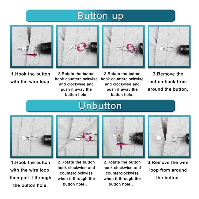 Button Hooks with Zipper Pull