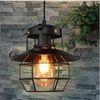 Rustic Metal Cage Pendant Light Industrial Ceiling Lamp Hanging Lighting Fixture