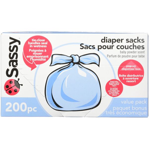 Sassy Baby Disposable Diaper Sacks, 200 Count, Packaging may vary