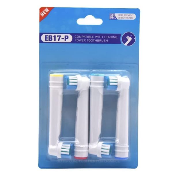 Braun Oral B Brown Oral B Compatible Replacement Brush Set of 4 EB17 FlexiSoft