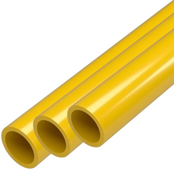 1/2" Sch 40 Furniture Grade PVC Pipe, 40"L, Yellow (3-PK), FORMUFIT-Made in US