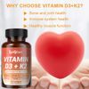 Vitamin D3 K2 Softgel 120 Capsules Extra Strength D3 K2 Supplements for Bone