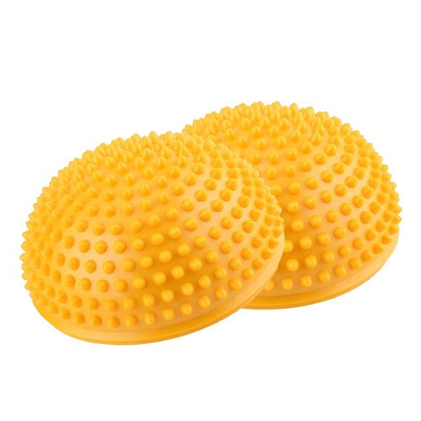 VGEBY1 PVC Semi-circular Durian Ball Inflatable Half Yoga Balls Massage Point Fitball Exercises Trainer Fitness Balance Ball(黄) Yoga/Workout Clothing