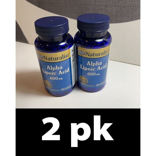 2pk Rexall Naturalist Alpha Lipoic Acid 600mg 60 Caps each Exp 3/25 NEW OTHER