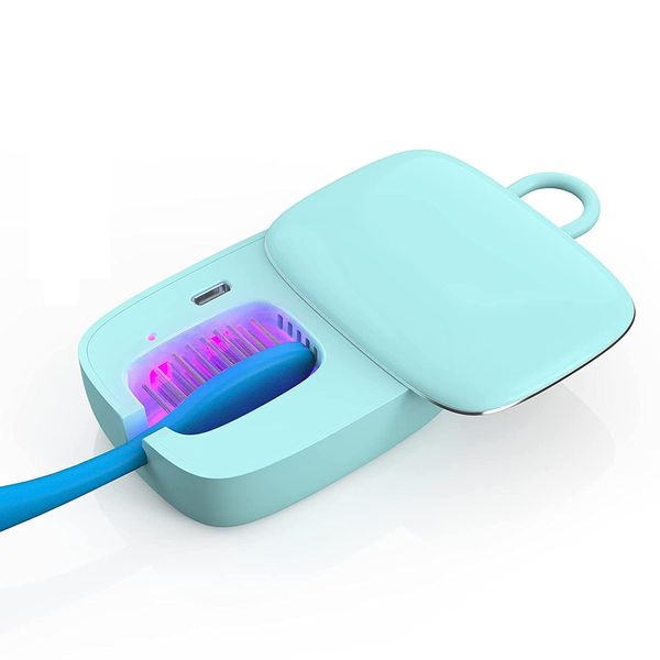 Toothbrush Disinfector, UV-C Disinfector, Blower Function, Toothbrush Disinfector, Mold Prevention, Rainy Season Protection, Toothbrush Disinfecting Case, UBS Rechargeable, 5 Mint Automatic Timer, Electric Toothbrush Compatible (Mint)