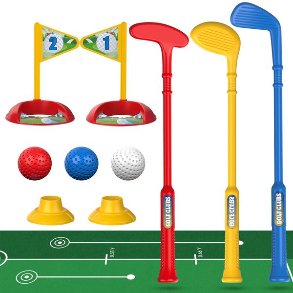 Liberry Toddler Golf Set for 2 3 4 5 Years Old Boys Girls, Kids Golf Clubs Set with Putting Mat, Outdoor Indoor Sports Toys Christmas Birthday Gift