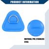 Hihaha D Ring Patch PVC Triangle Shape Blue for Kayak Stainless Steel/4pcs