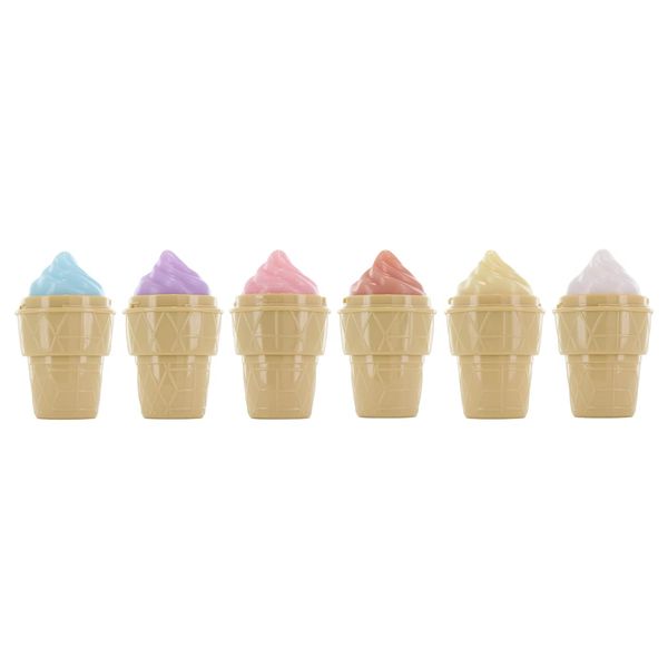 Beauty Treats Sweet On You Ice Cream Cone Shaped Flavored Lip Balms, Pack of 6 Flavors, Party Favors, Stocking Stuffers, Prizes