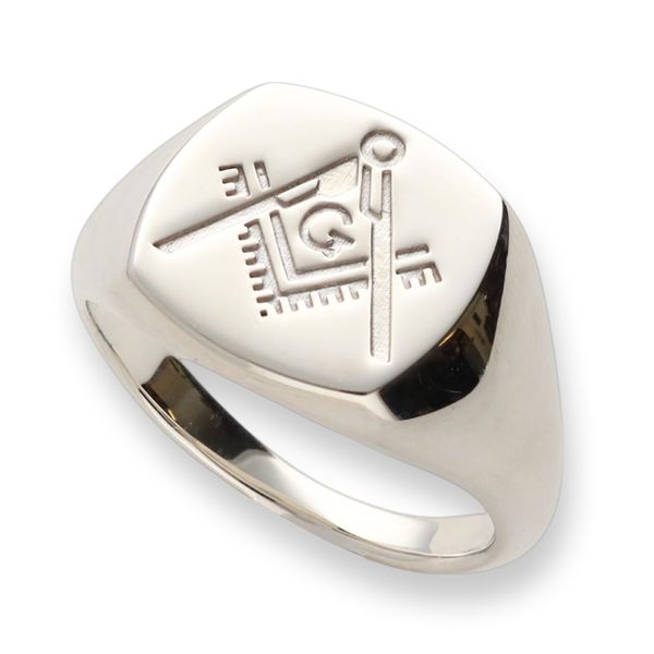 LoveSilver - Sterling Silver Mens Masonic Ring In Gift Box - Size S
