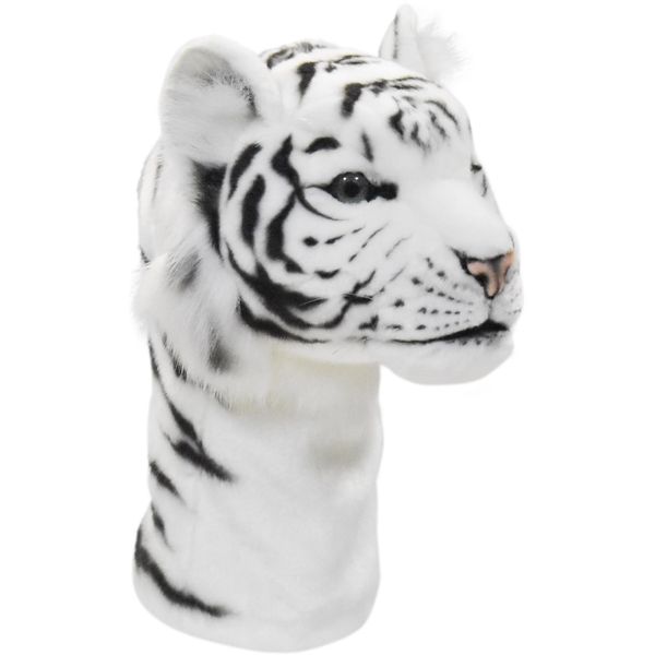 HANSA Plush 8107 Driver Headcover White Tiger White TIGER Golf Club Head Cover for Driver (460cc Compatible)