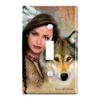 Wolf Spirit Native American Plastic Wall Decor Light Switch Plate Cover Toggle