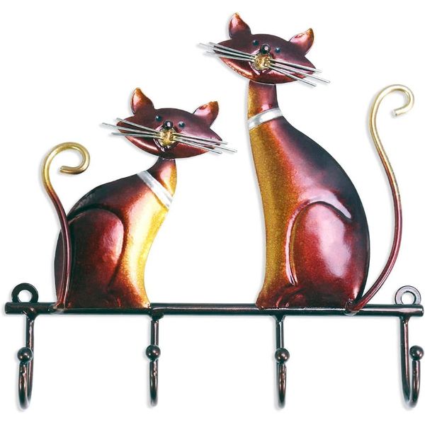 Tooarts Key Board Hooks Key Board Hook Coat Hook Cat Wall Decoration Metal