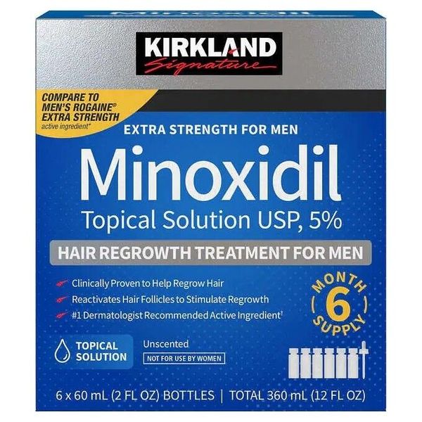 Kirkland Hair Regrowth Treatment For Men 5% Minoxidil Topical Solution 2 oz 6 Ct