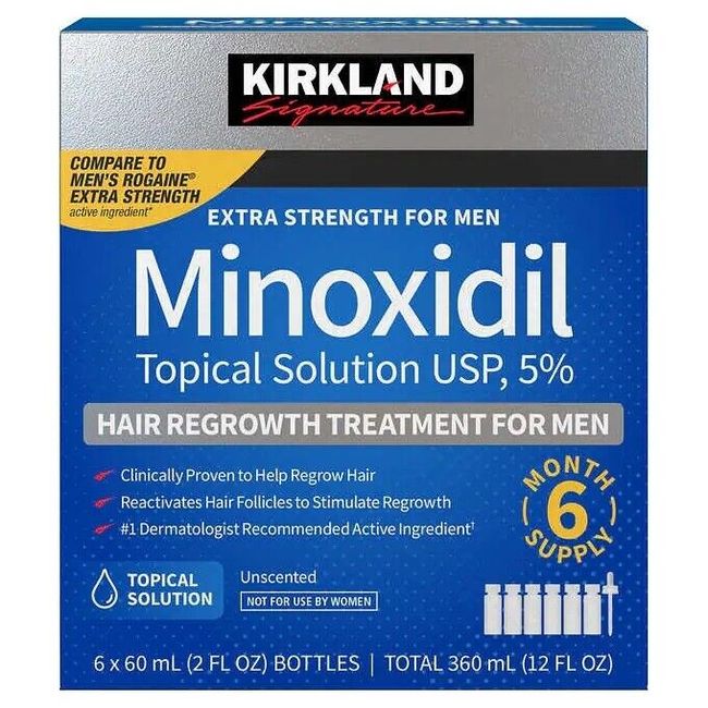 Kirkland Hair Regrowth Treatment For Men 5% Minoxidil Topical Solution 2 oz 6 Ct