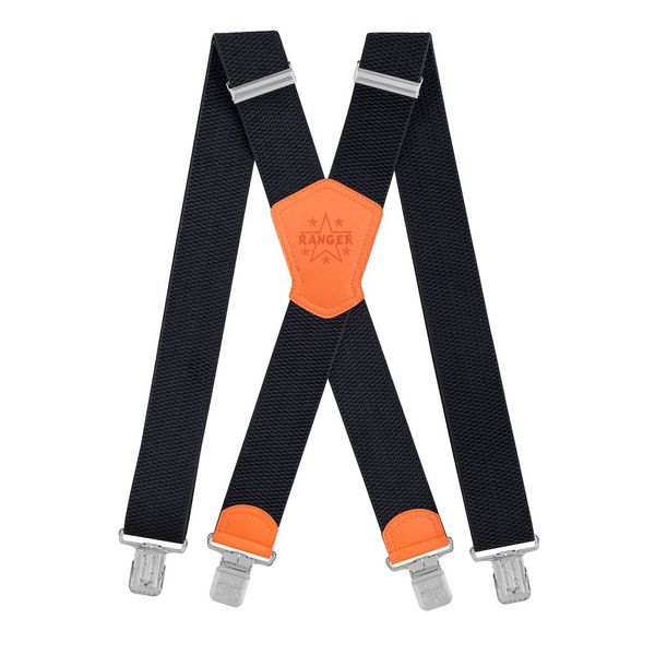 Ranger Men's Braces X Shape Suspenders Heavy duty Dx50 - 5cm x 130cm - Black 2