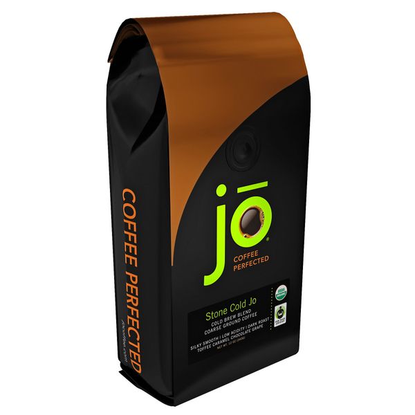 STONE COLD JO: 12 oz, Cold Brew Coffee Blend, Dark Roast, Coarse Ground Organic Coffee, Silky, Smooth, Low Acidity, USDA Certified Organic, Fair Trade Certified, NON-GMO, Great French Press Hot Brew