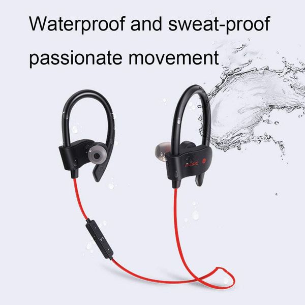 HDAKDDHG In Ear Bluetooth Earphones, Wireless Headphones with 3H Playtime IPX7 Waterproof Earbuds Sound Isolation Sports Headphones with Mic/Volume Control Gym Running Outdoor Sports Workout - black