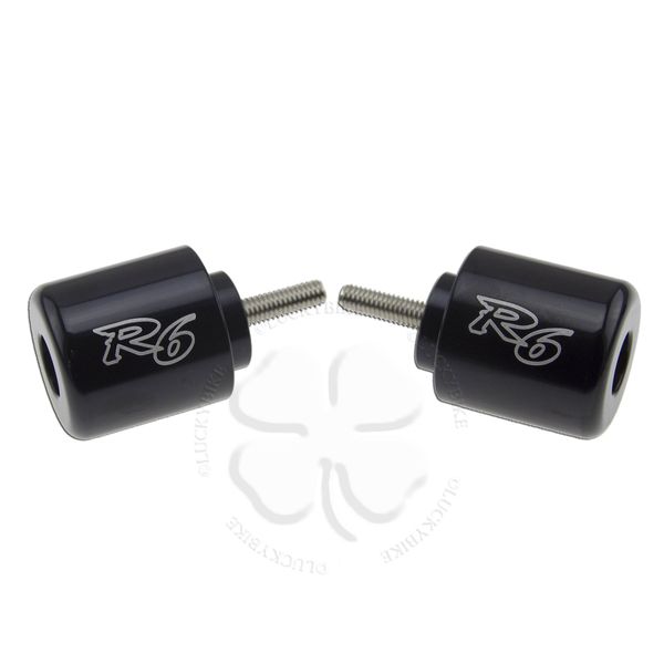 Black Handle Bar End CNC R6 Engraved Weight Slider For Yamaha YZF 06-19 R1 Slug