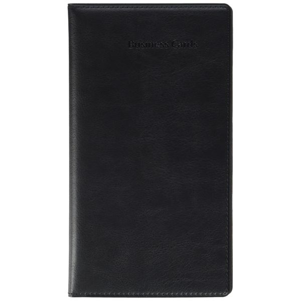 Sigel VZ171 Business Card Book for up to 120 cards (max 90x58mm), with 20 Clear Plastic Pockets, Leather-look, Black Matt