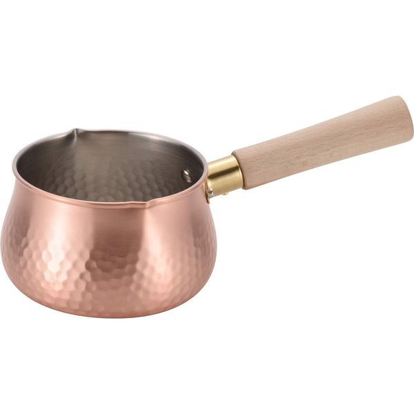 Wahei Freiz CS-018 Chitose Milk Pan, Made in Japan, Pure Copper, 4.7 inches (12 cm), Wooden Handle, For Gas Fire Use