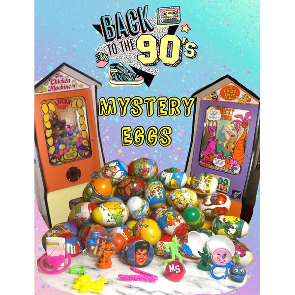 5 NEVER OPENED 1990 VENDING MACHINE MYSTERY EGGS