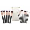 Kabuki and Precise Makeup Brush Set 16 Pc Black and Rose Gold