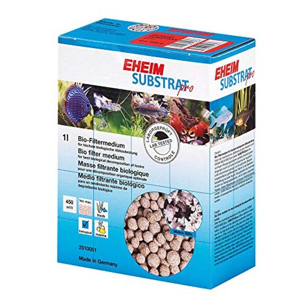 Eheim Biological Filter Media, 1L (Sintered Pearl-Shaped Glass), Improves Filtration Efficiency and Reduces Maintenance Frequency in Aquarium and Pond Filters