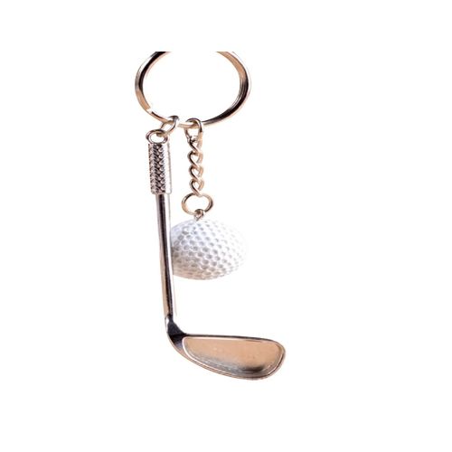 Tecno Pro Cross-Country ® Golf Key Ring with Golf Club and Golf Ball/Golf Present/Gift/Keyring