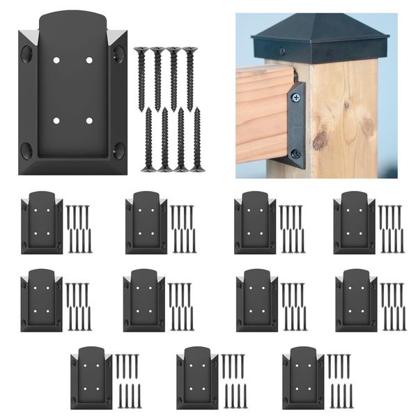 12 Pcs Deck Railing Brackets Connectors for 2x4 Railing Wood Post with Screws