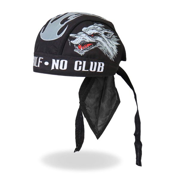 Hot Leathers - HWH1041 Lone Wolf Head Wrap (Black)