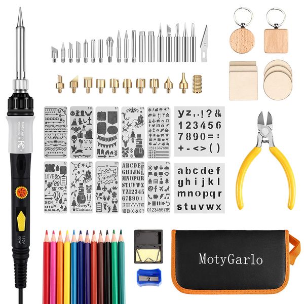 MotyGarlo Soldering Iron Set, Digital LED Display, Temperature Adjustable, (200°C to 450°C), 80W, On/Off Switch, Precision Soldering Iron, For Bases Electronic Work, Electrical DIY, Daily Home Use