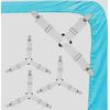Bed Sheet Straps 4+1 Pcs Scrunchie Fitted Holders Elastic Fasteners Metal Clips