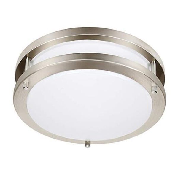 36W Dimmable LED Flush Mount Ceiling Light Fixture, 13 inch Brushed Nickel