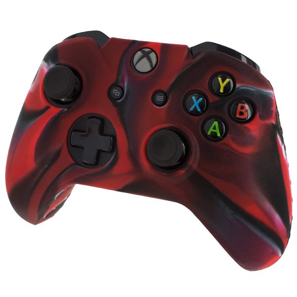 Assecure pro soft silicone skin grip protective cover for Microsoft Xbox One controller rubber bumper case with ribbed handle grip