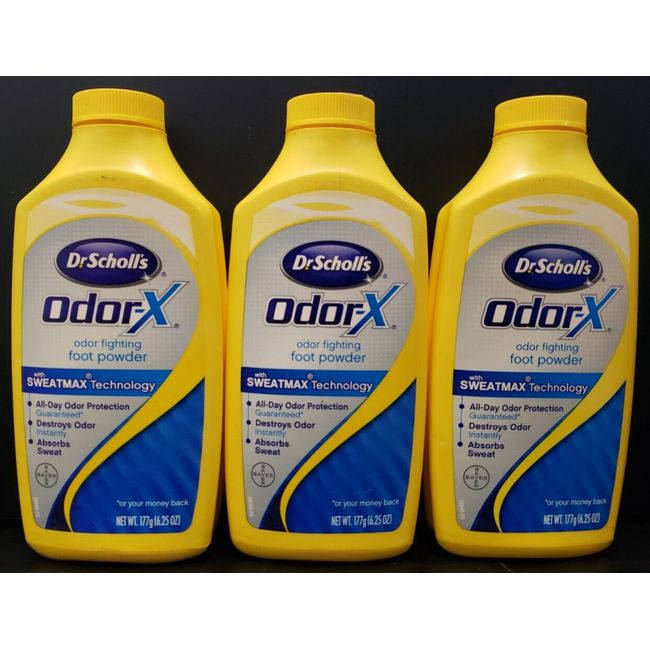 (3 Pack) Dr Scholl's Odor-X Odor Fighting Foot Powder With Sweatmax Technology