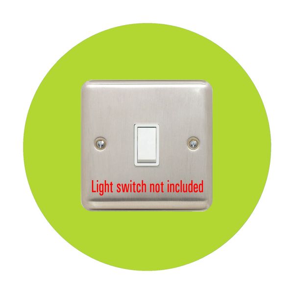 single LIGHT SWITCH SURROUND | round | acrylic back panel or finger plate | plug, Colour:Lime Green