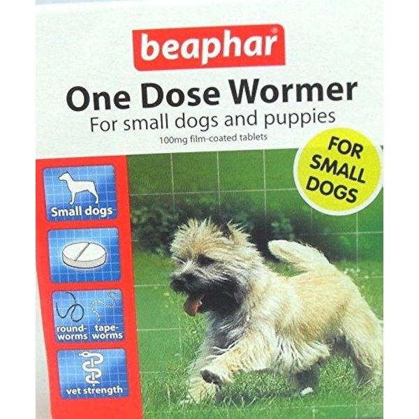 Beaphar One Dose Wormer Small Dog Puppy Worming 3 Tablets