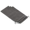 PATIKIL 3 Pcs Microfiber Pouch 30x15cm Grey Soft Storage Drawstring Gift Bag for Glasses Wedding