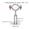 sourcing map Wall Mount Ceiling Mount Pipe Support, 304 Stainless Steel Adjustable Pipe Bracket Clamp for 42-45mm Pipe 2pcs