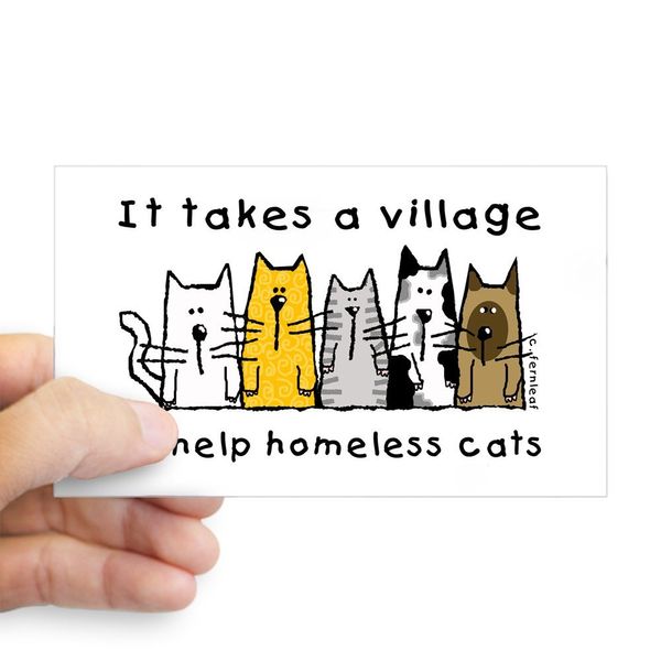 CafePress Feral Cats Rectangle Sticker Rectangle Bumper Sticker Car Decal