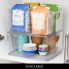 iDesign Stackable Open-Front Storage Bin with Handles for Kitchen, Set of 2, Clear, Made in USA