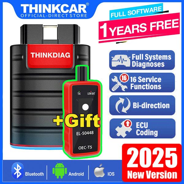 2025 THINKDIAG Bluetooth OBD2 Scanner Bidirectional Diagnostic Tool ECU Coding