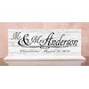 Customized Wedding Gift Sign Mr. & Mrs. With Name and Established Date