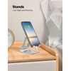 Nulaxy 2 Pack Dual Folding Cell Phone Stand, Fully Adjustable E-Silver