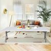 8 Ft Plastic Folding Table Lightweight Portable Table for Camping Picnic Party