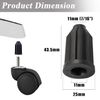 Eyech 20Pcs Caster Socket Sleeve Round Inserts, 7/16 Inch Inside Stem & 1 Inch Outside Diameter, Plastic Chair Caster Wheel Caster Socket Black