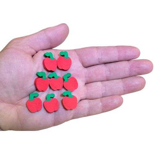 Bulk Mini Red Apple Pencil Erasers (144 Pcs) Double-Sided. Kids Stationery Arts and Crafts Drawing (144 Mini Red Apple Erasers)