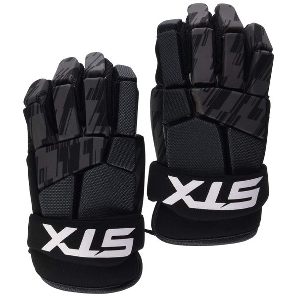 STX Lacrosse Stallion 75 Gloves, Black, Medium, Pair)