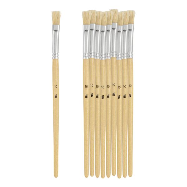 VBS Nature Bristle Brushes, Pack of 10
